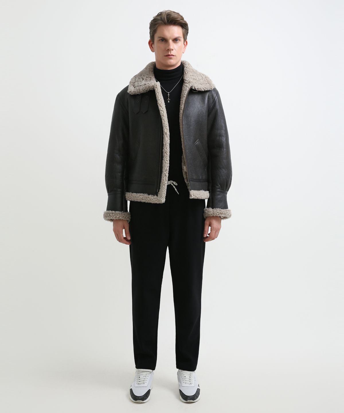 스트라이크(STRIKE) Helios Lambskin Shearling Jacket (DARK BROWN)