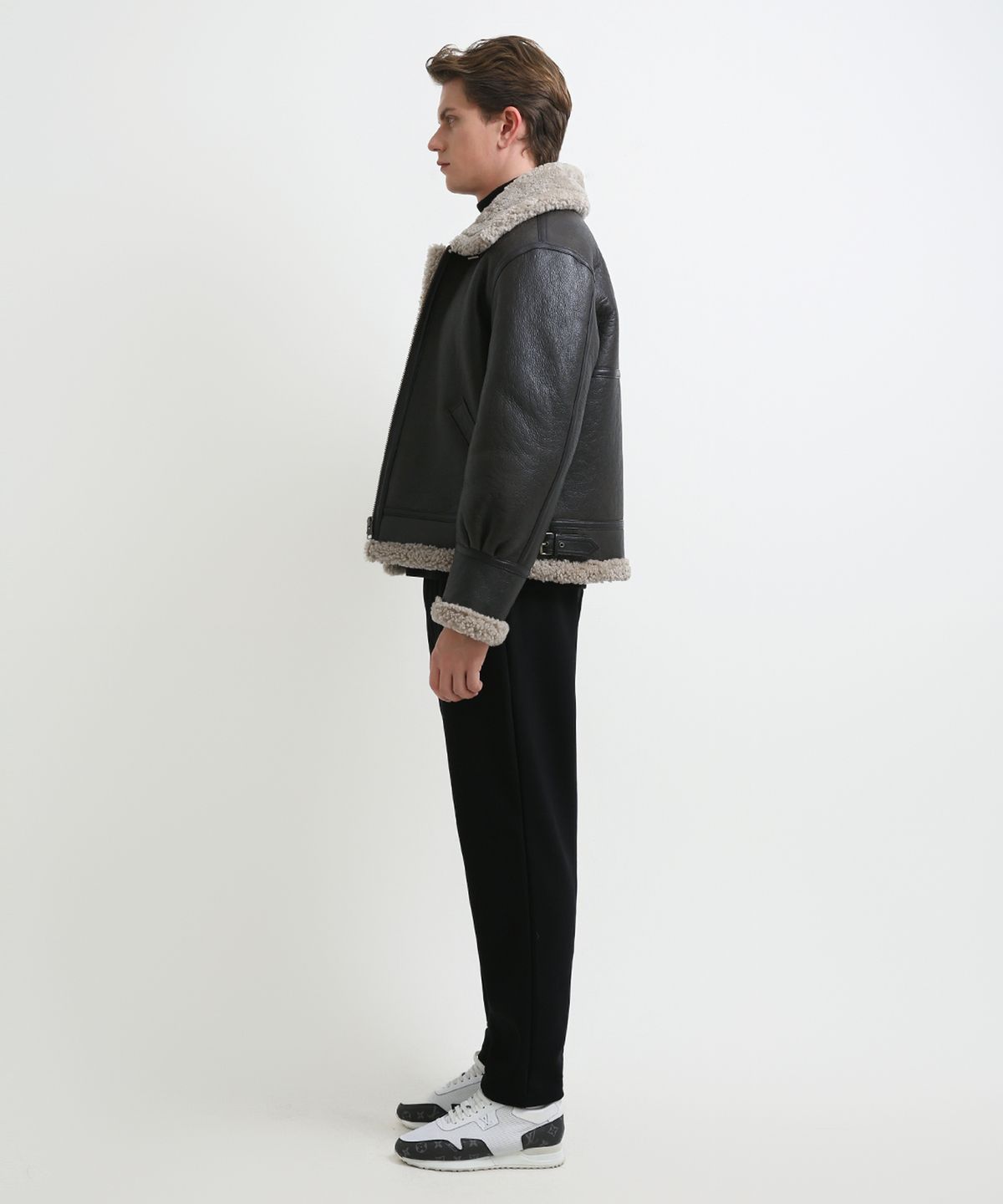 스트라이크(STRIKE) Helios Lambskin Shearling Jacket (DARK BROWN)