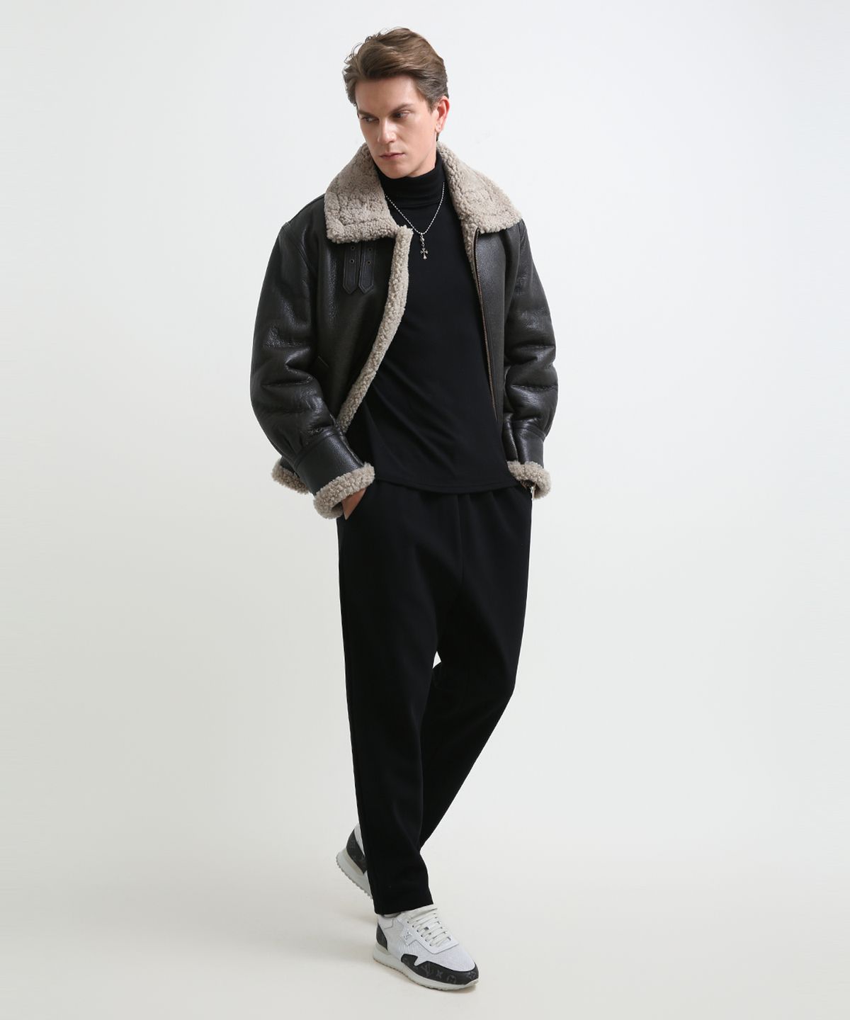 스트라이크(STRIKE) Helios Lambskin Shearling Jacket (DARK BROWN)