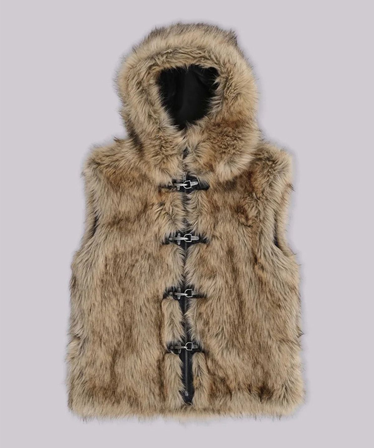 제이디드 런던(JADED LONDON) (U) 멘도자 포 퍼 질레 브라운 MENDOZA FAUX FUR GILET BROWN