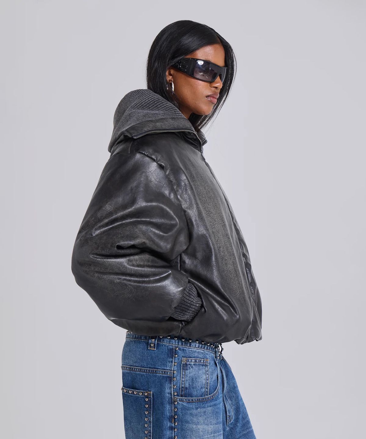 제이디드 런던(JADED LONDON) (U) 푸퍼 봄버 블랙 PUFFER BOMBER BLACK