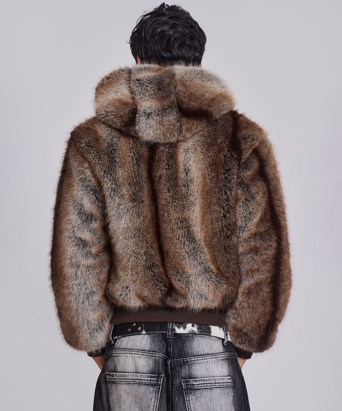 제이디드 런던(JADED LONDON) (U) 포 밍크 집 스루 재킷 베이지 FAUX MINK ZIP THROUGH JACKET BEIGE