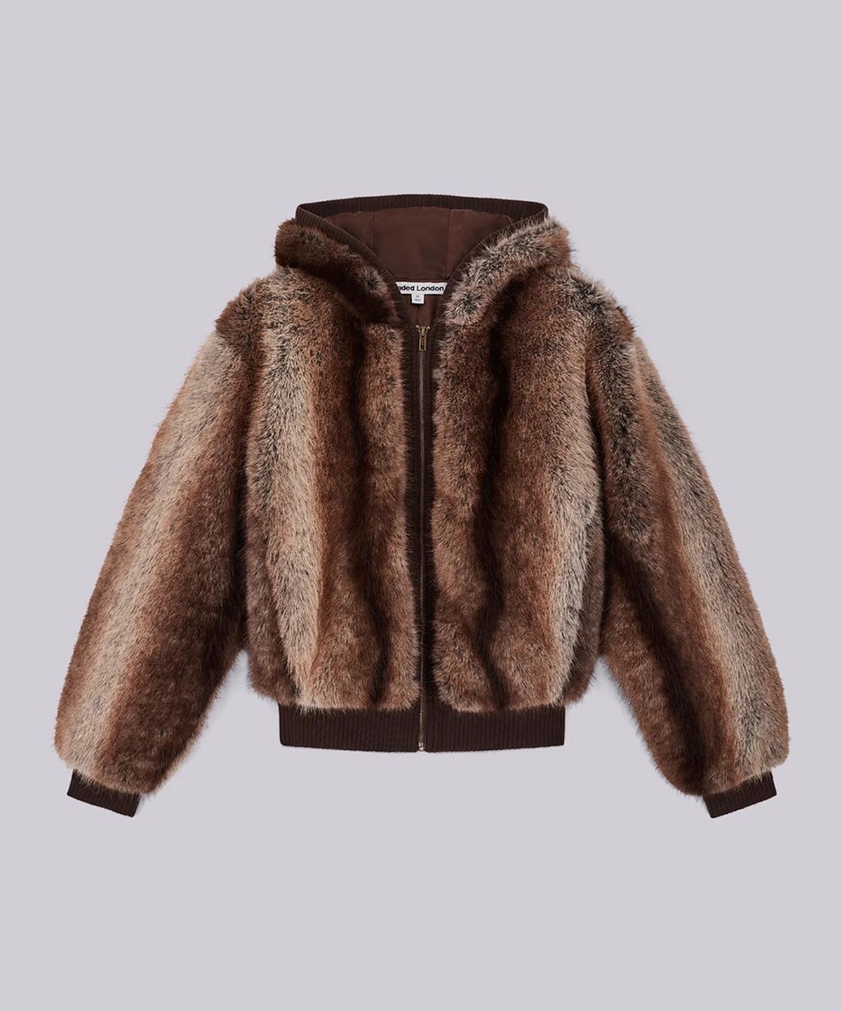 제이디드 런던(JADED LONDON) (U) 포 밍크 집 스루 재킷 베이지 FAUX MINK ZIP THROUGH JACKET BEIGE