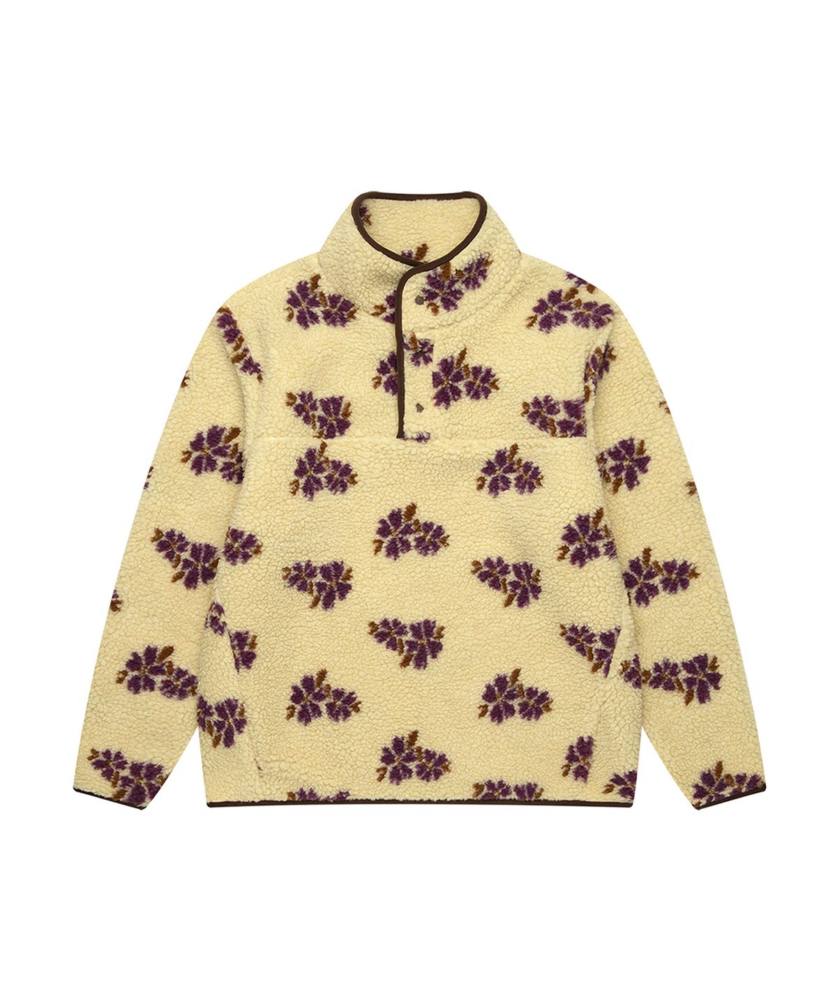 스튜디오앤파르크(STUDIO&PARC) Floral Fleece Button Sweatshirt_Beige