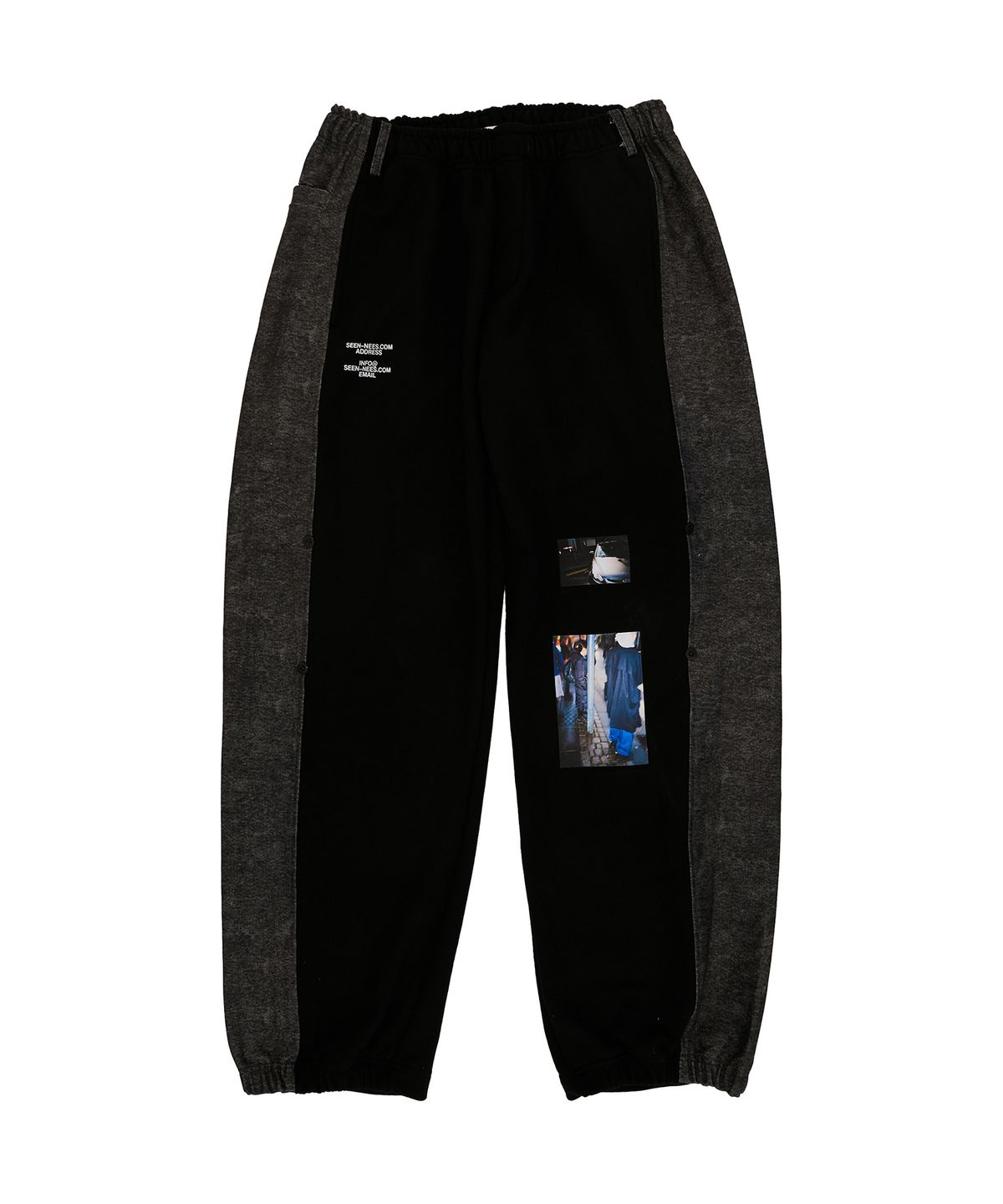 씬(SEEN) DENIM PANELED SWEATPANTS (Black)