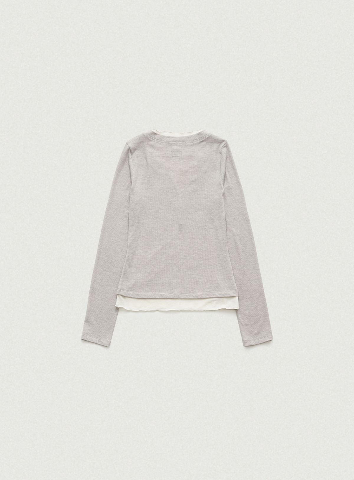 더바넷(THEBARNNET) Aimee Slim Layered T-shirt_Light Grey
