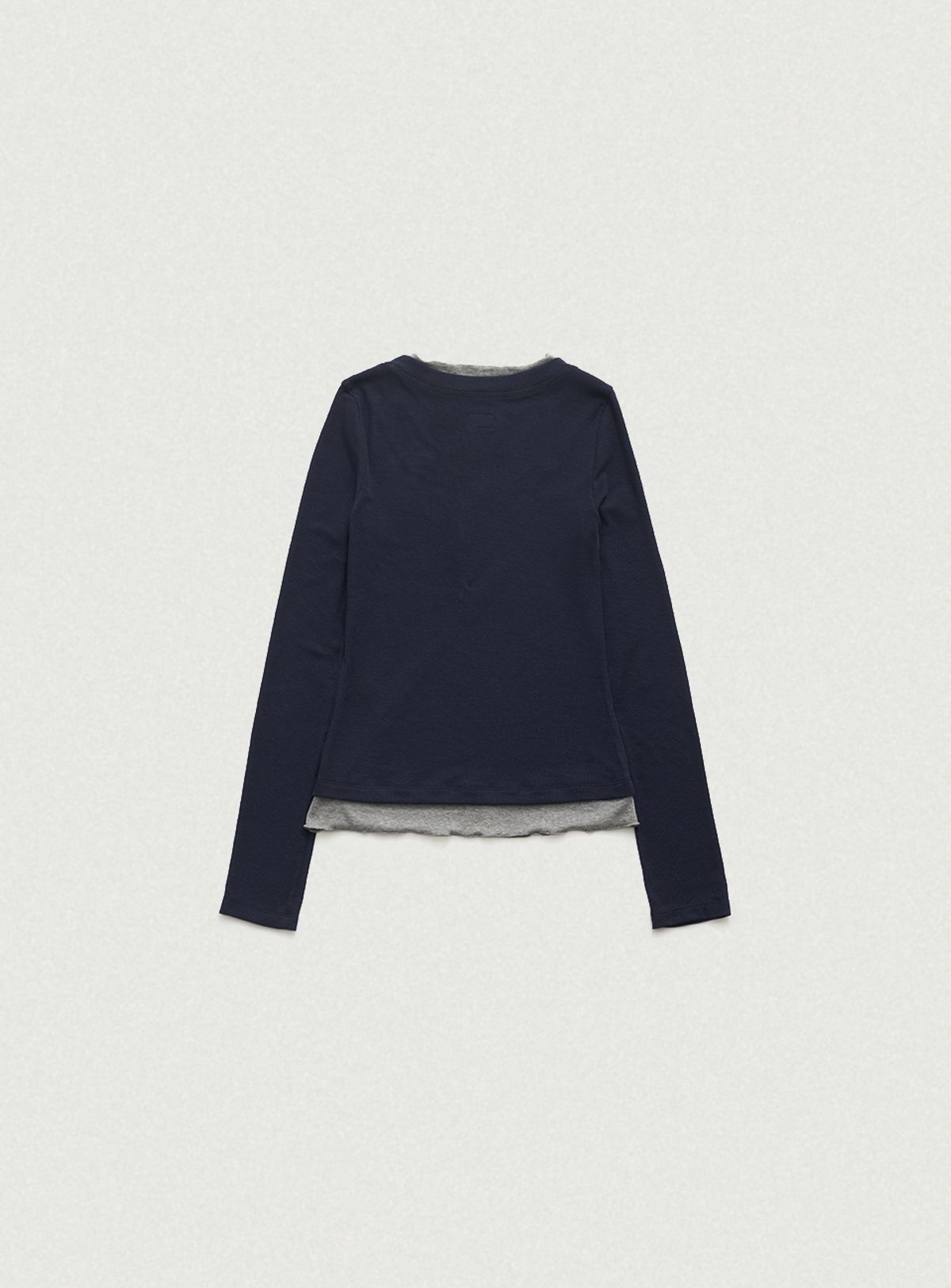 더바넷(THEBARNNET) Aimee Slim Layered T-shirt_Navy
