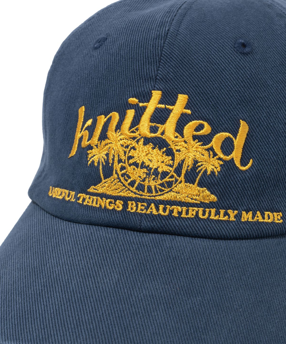 니티드(KNITTED) 팜트리 로고 자수 볼캡 NAVY