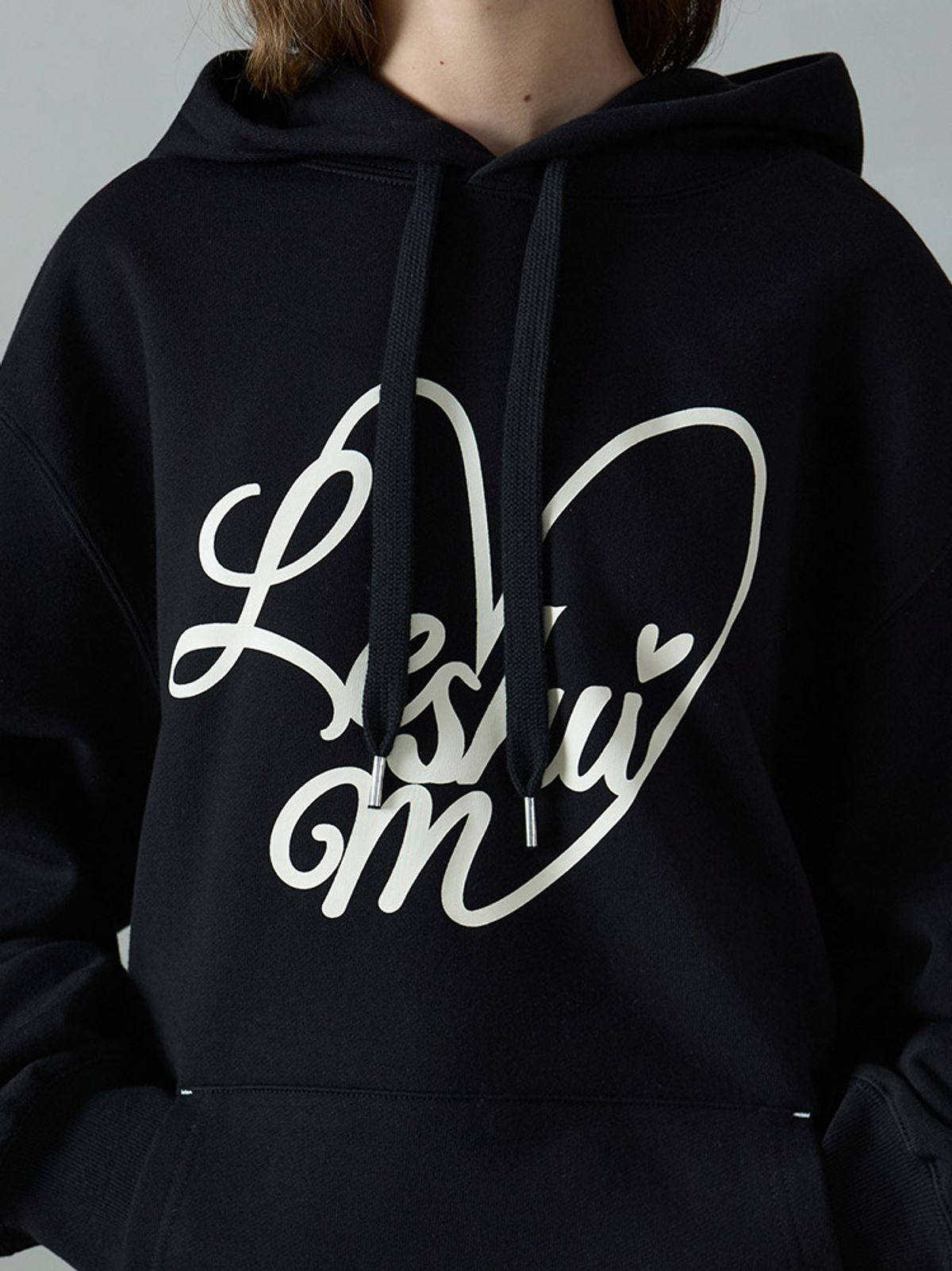 레슈엠(LESHU°M) 오버핏 하트 헤비웨이트 후드