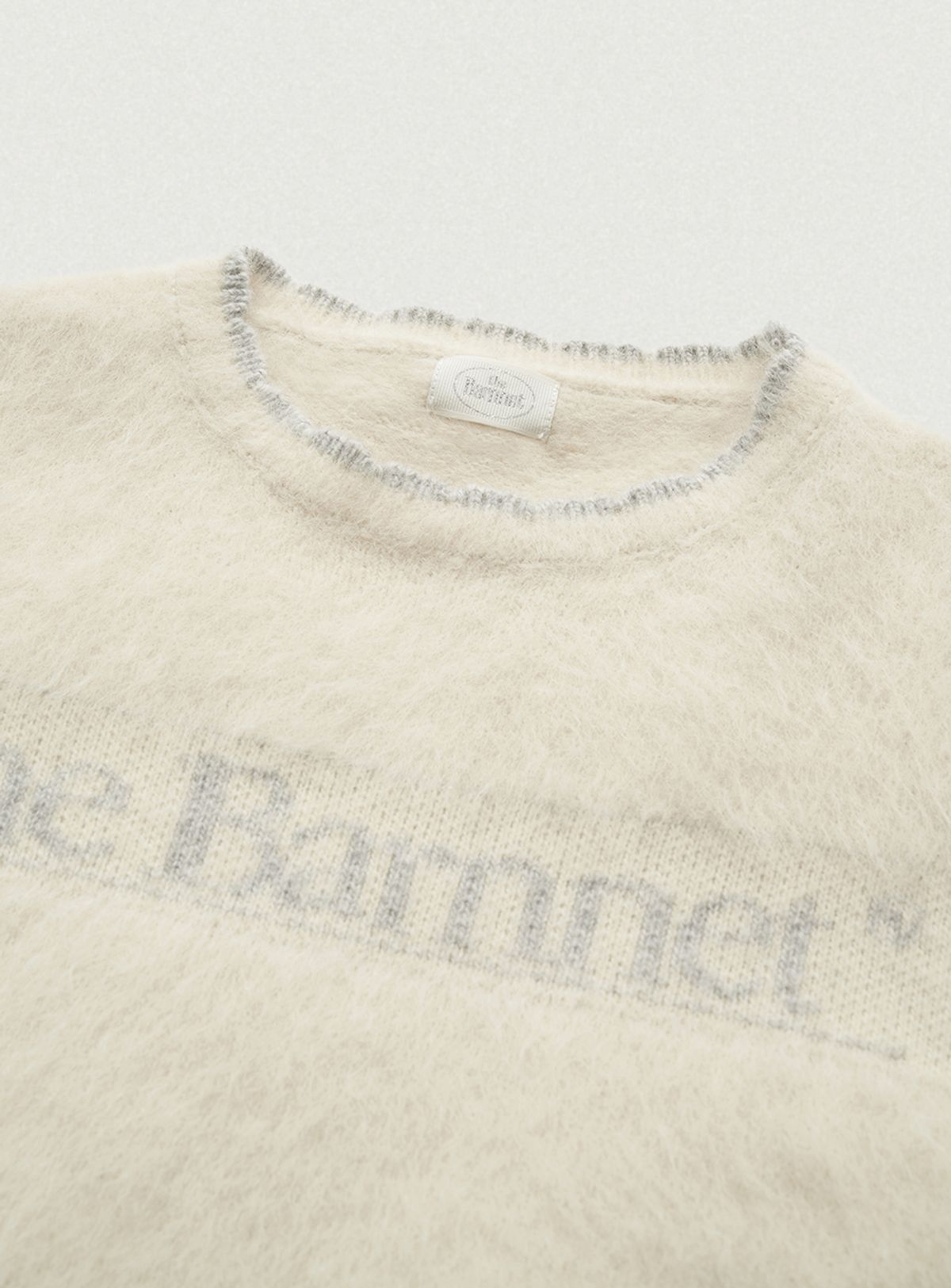 더바넷(THEBARNNET) Pow Brushed Logo Knit Top_Ivory