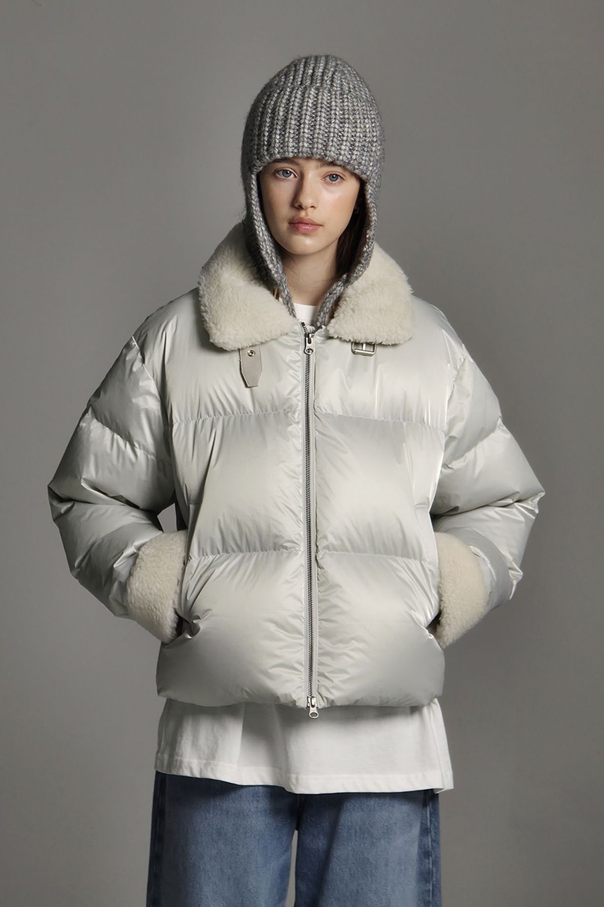 애프터아워즈(AFTERHOURS) MUSTANG DOWN JACKET (PEARL GREY)