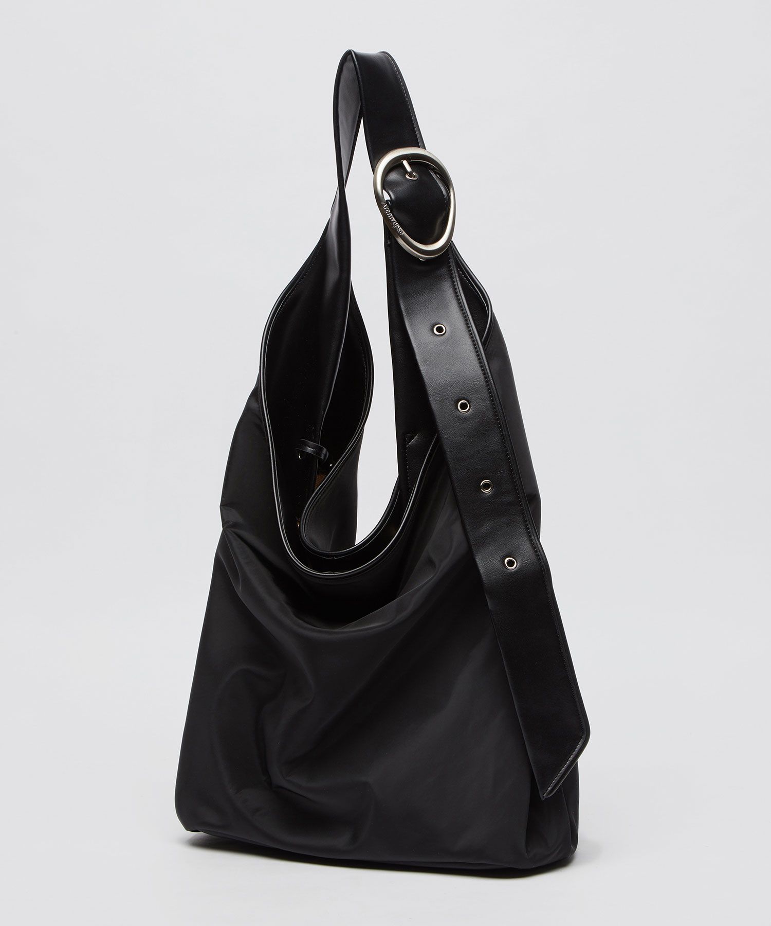 MUSINSA | Archivépke Buckle hobo bag(Nylon black)_OVBAX25308BLK