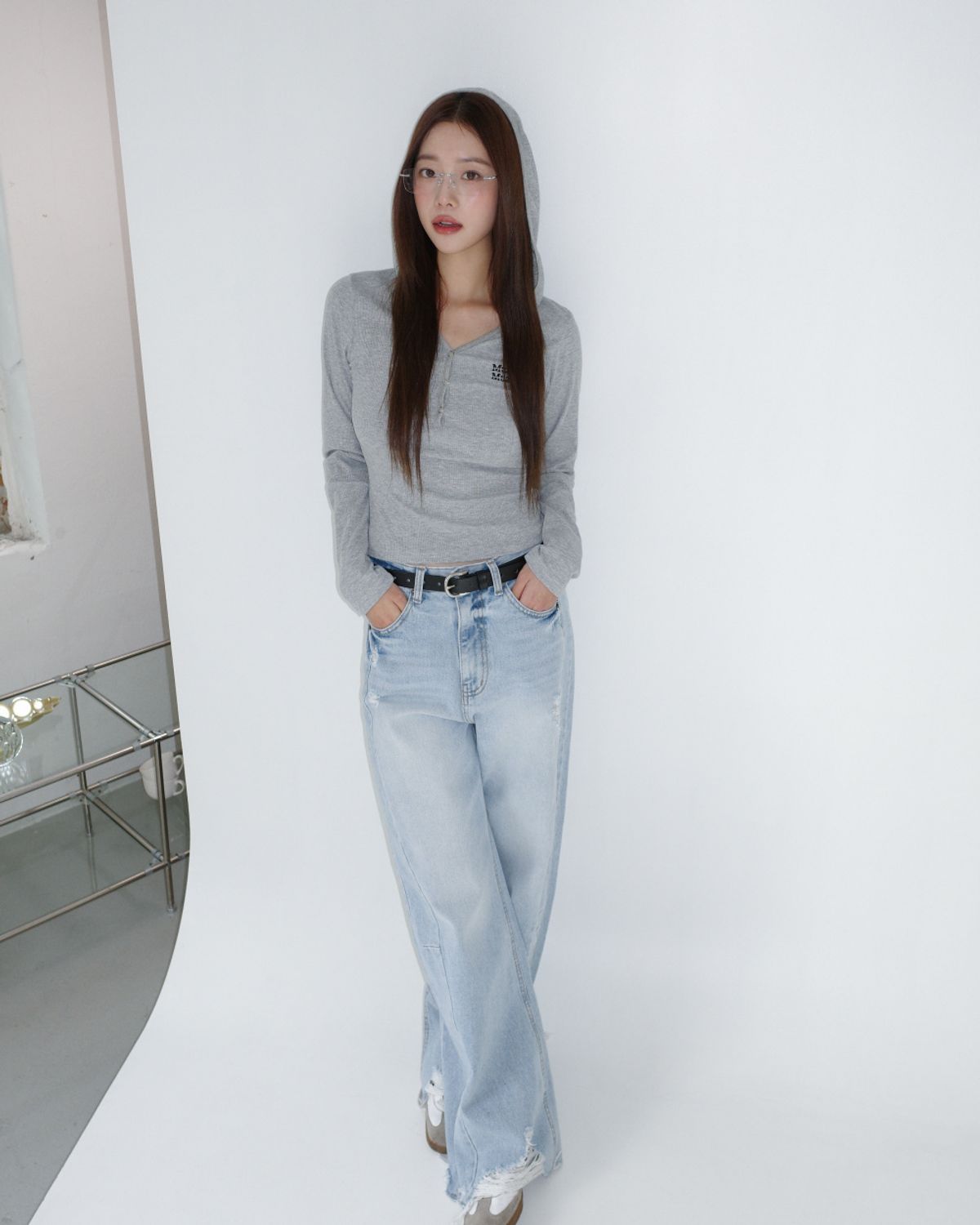 무아무아(MUAHMUAH) 헨리넥 후드 스티치 티셔츠 [6color]