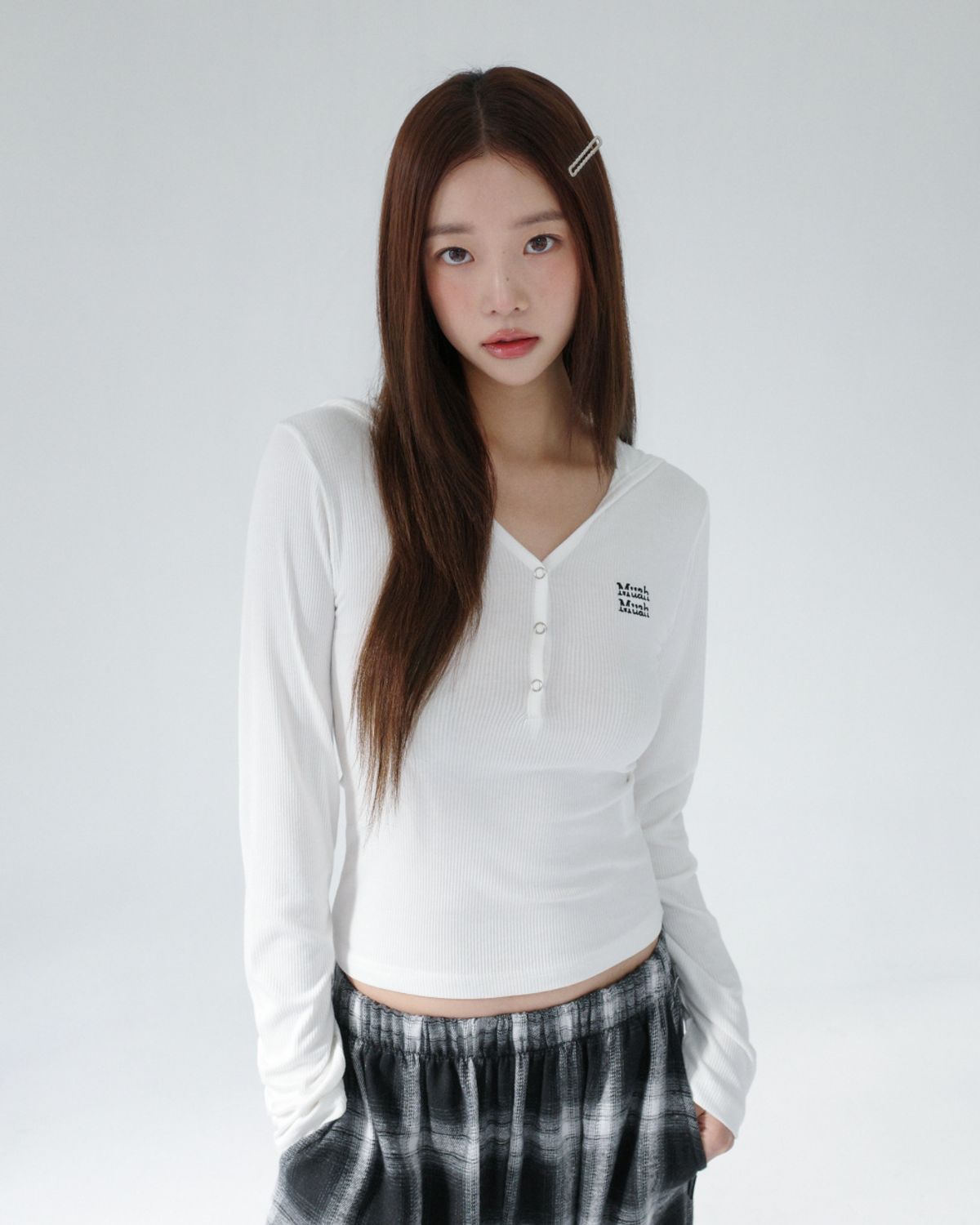 무아무아(MUAHMUAH) 헨리넥 후드 스티치 티셔츠 [6color]