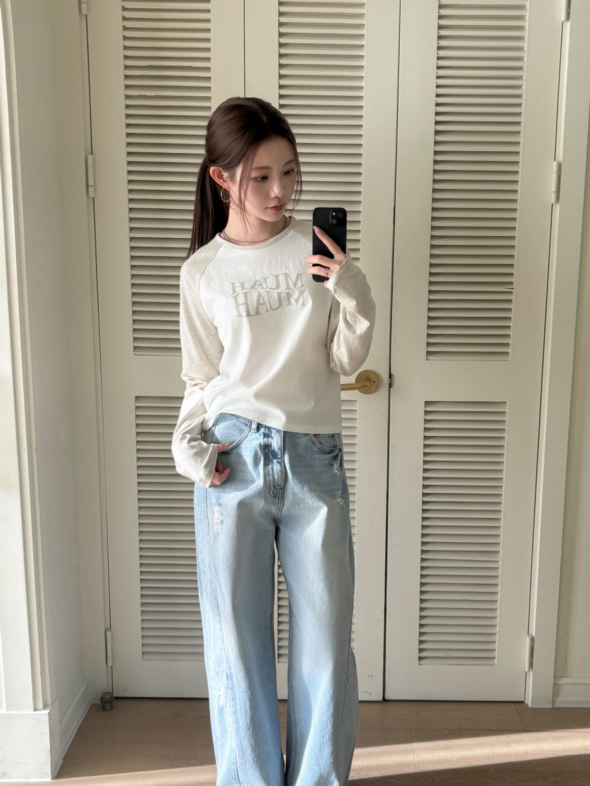 무아무아(MUAHMUAH) 레글런 웨이브 프린팅 티셔츠 [3color]