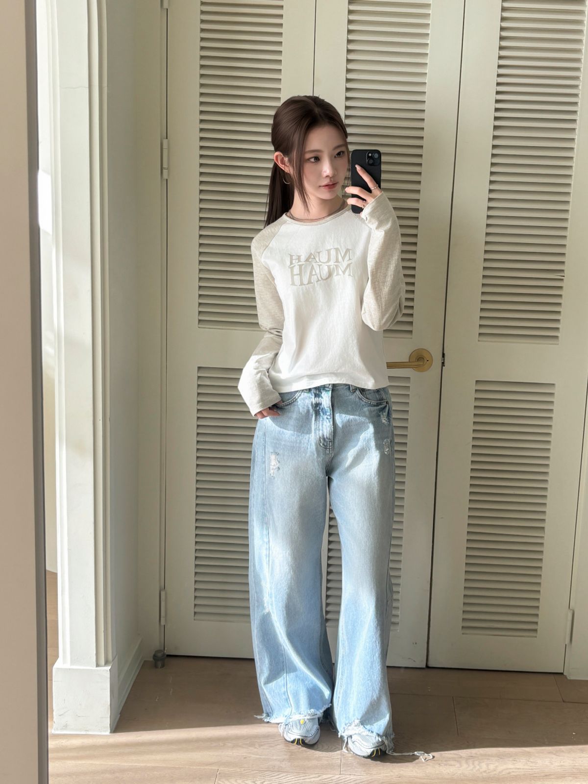 무아무아(MUAHMUAH) 레글런 웨이브 프린팅 티셔츠 [3color]
