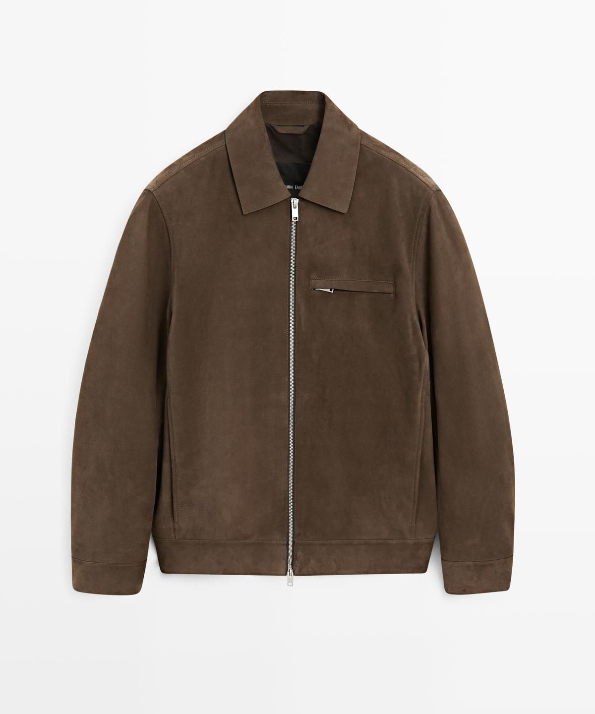 마시모두띠(MASSIMO DUTTI) 스웨이드 레더 크롭 자켓