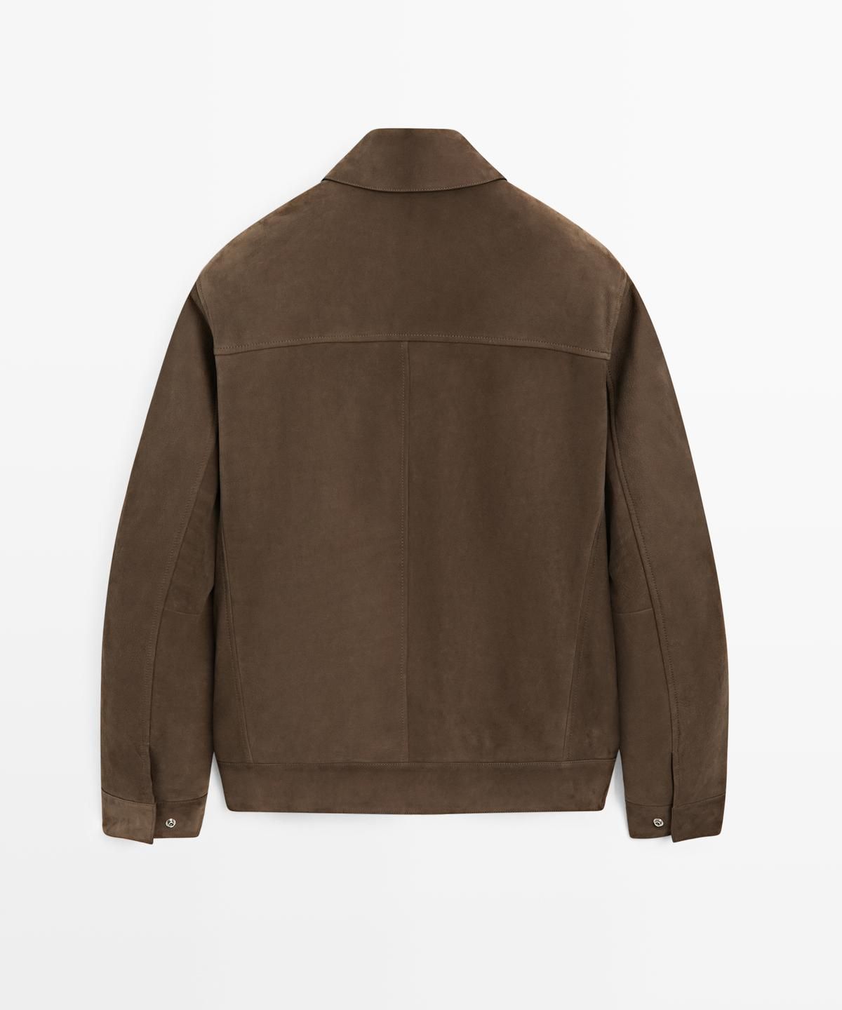마시모두띠(MASSIMO DUTTI) 스웨이드 레더 크롭 자켓