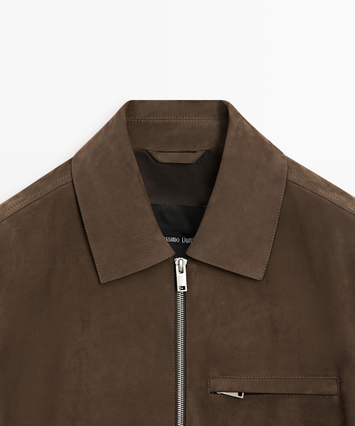 마시모두띠(MASSIMO DUTTI) 스웨이드 레더 크롭 자켓