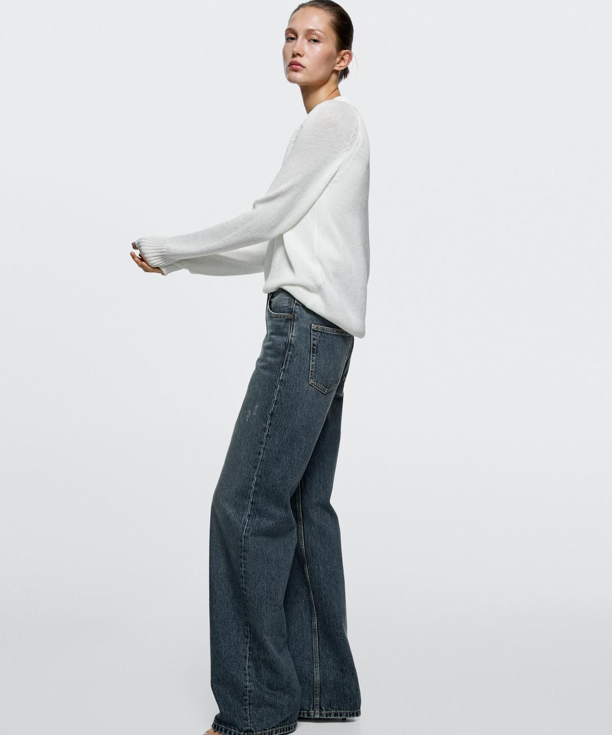 마시모두띠(MASSIMO DUTTI) 하이웨이스트 와이드 레그 진