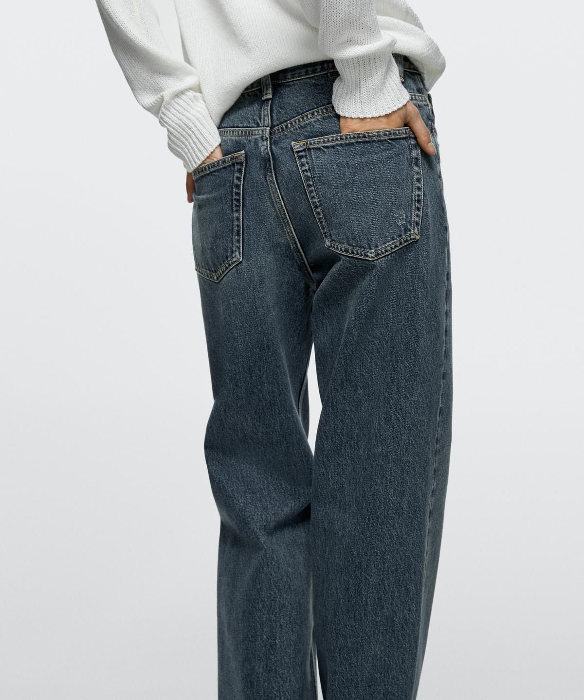 마시모두띠(MASSIMO DUTTI) 하이웨이스트 와이드 레그 진