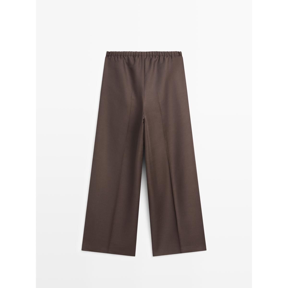 마시모두띠(MASSIMO DUTTI) 울 블렌드 콘트라스트 드로스트링 팬츠