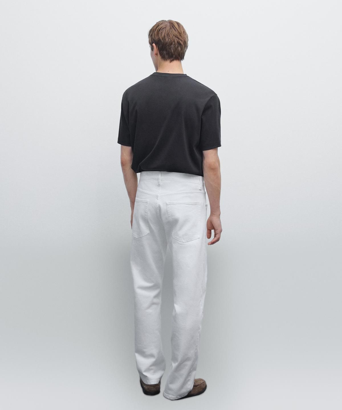 마시모두띠(MASSIMO DUTTI) 100% 머서라이즈 코튼 티셔츠