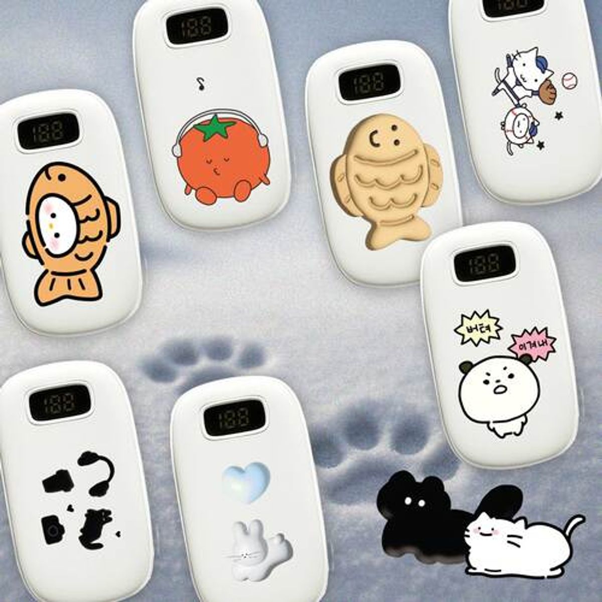 이레케이스앤굿즈(IRECASEGOODS) 귀여운 시그널 손난로 전자핫팩  양면 보조베터리 5000mAh KC인증