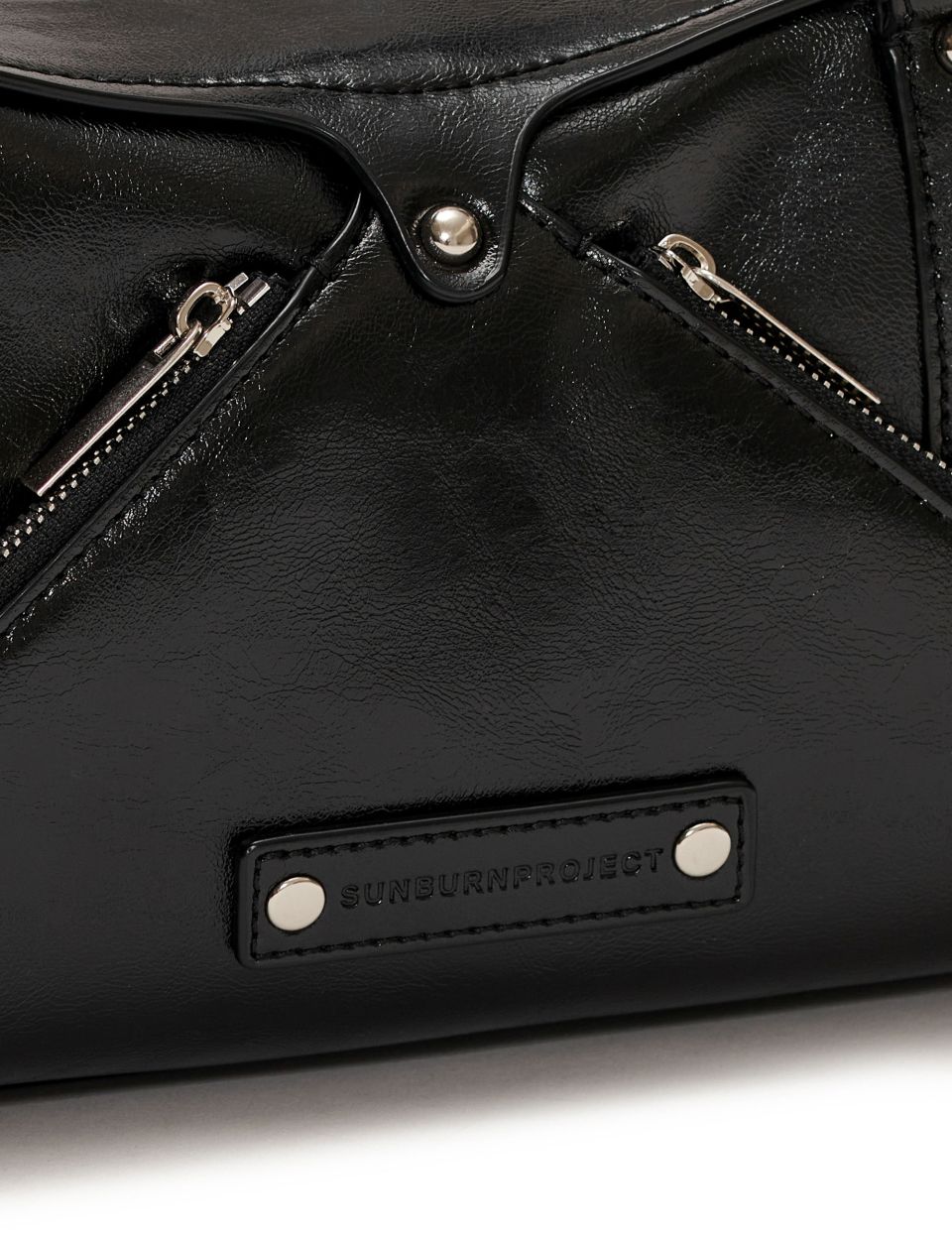 MUSINSA | SUNBURNPROJECT Faux Leather Mini M.O.S Bag, BLACK