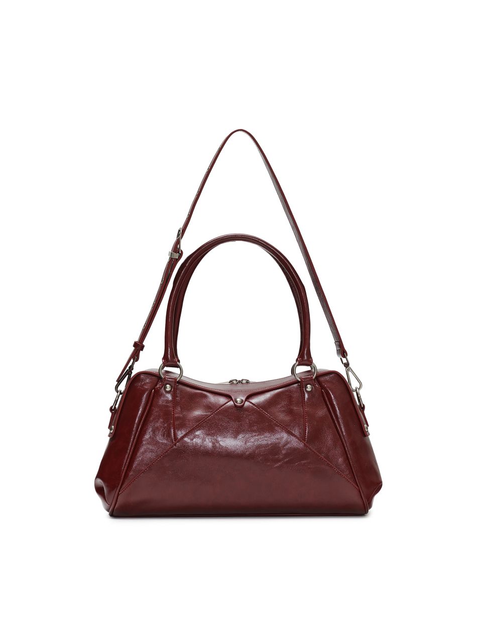 MUSINSA | SUNBURNPROJECT Faux Leather M.O.S Bag, BURGUNDY