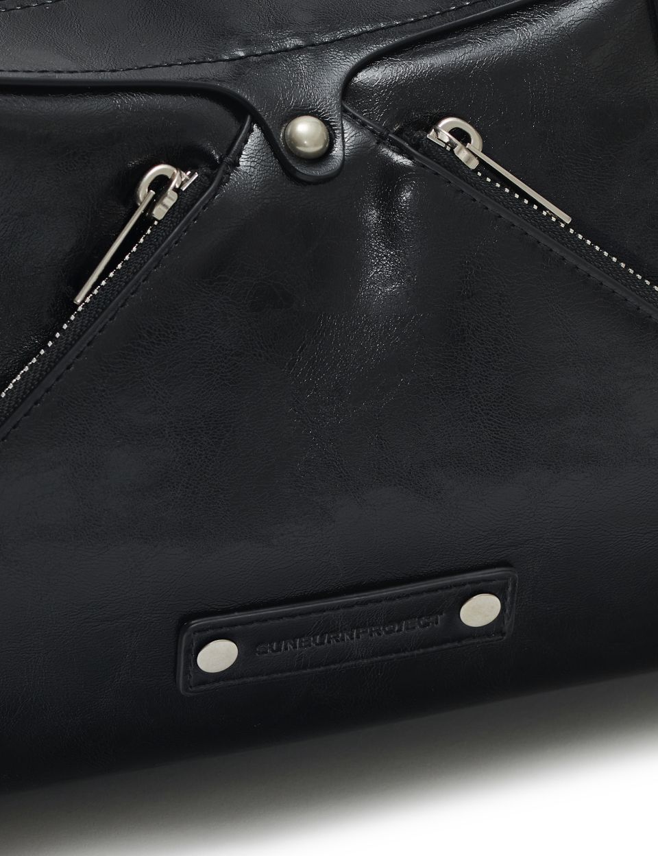 MUSINSA | SUNBURNPROJECT Faux Leather M.O.S Bag, BLACK