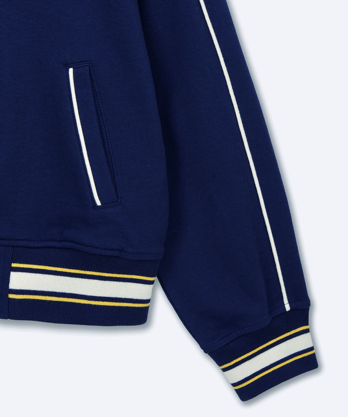 무신사 스탠다드 키즈(MUSINSA STANDARD KIDS) 칼라드 스웨트 바시티 재킷 [퍼플 네이비]