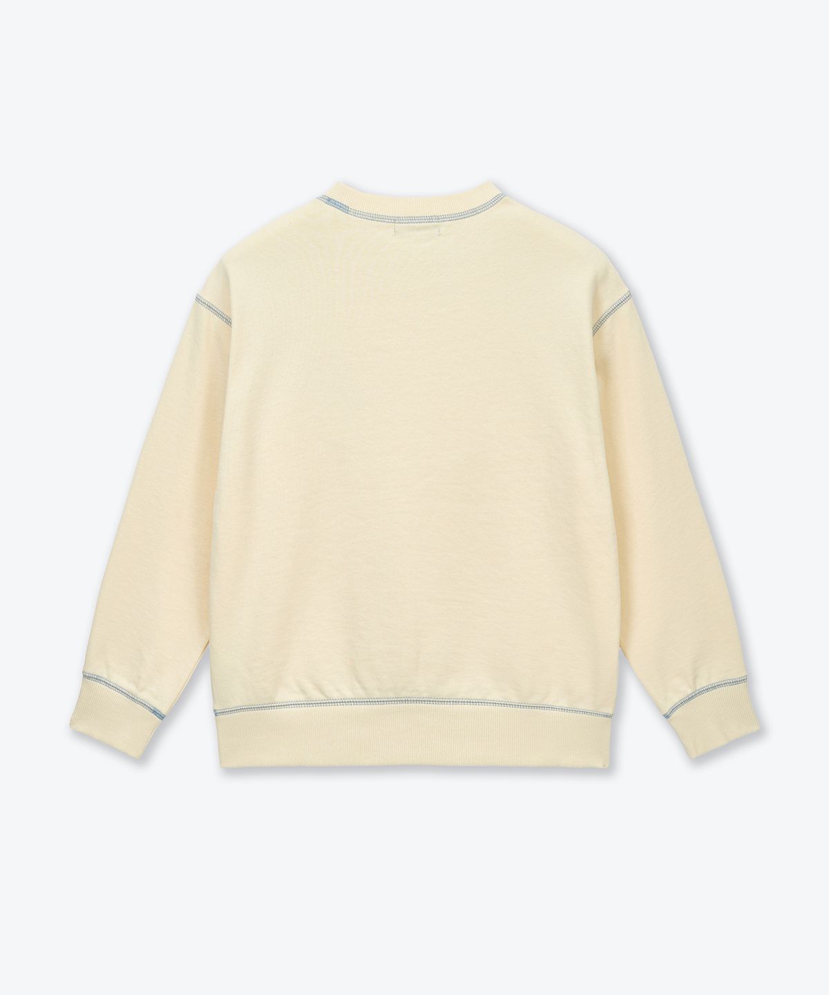 무신사 스탠다드 키즈(MUSINSA STANDARD KIDS) 콘트라스트 커버 스티치 스웨트셔츠 [레몬 크림]