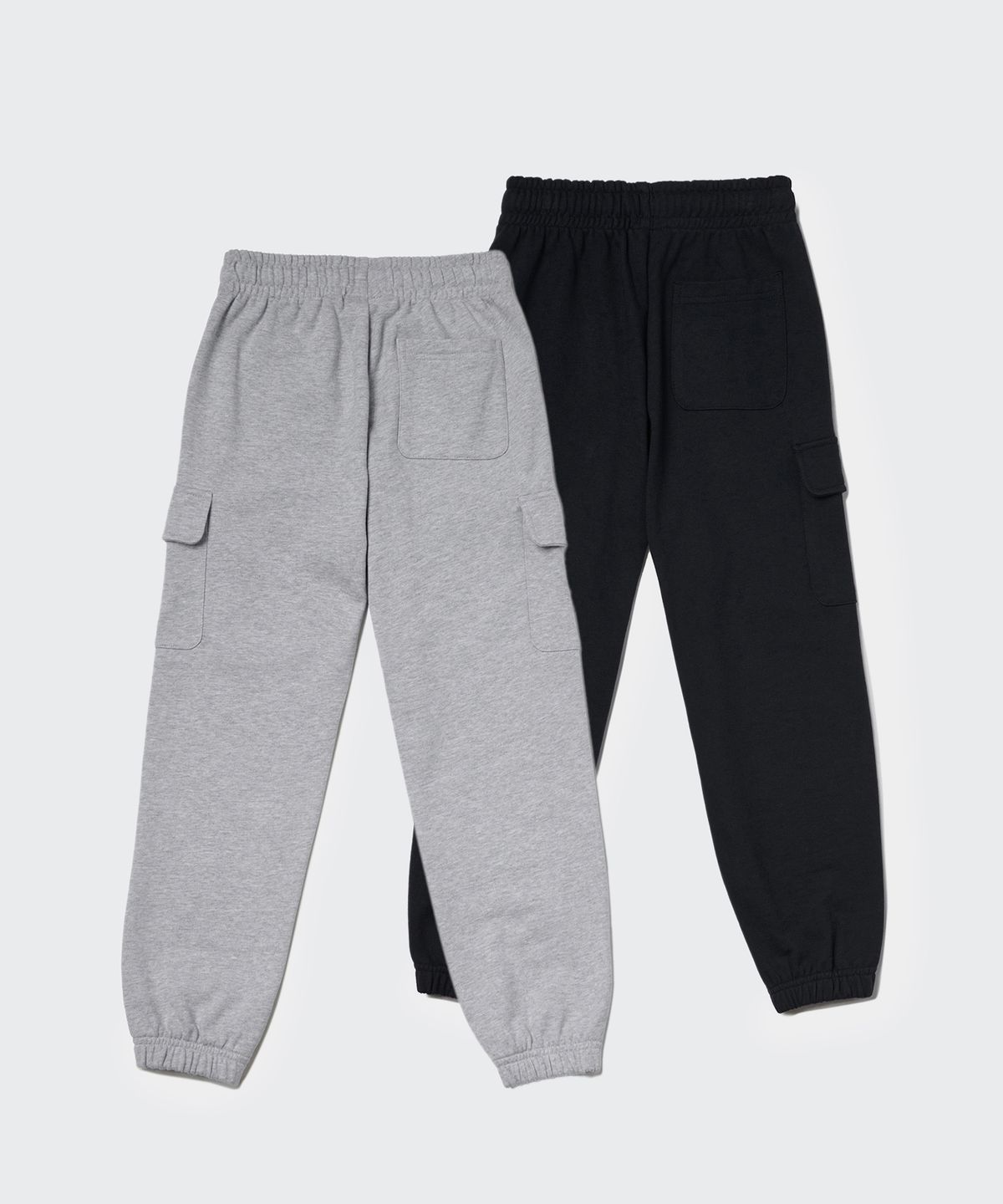 무신사 스탠다드 키즈(MUSINSA STANDARD KIDS) 카고 스웨트 팬츠 2팩 [미디엄 그레이/블랙]