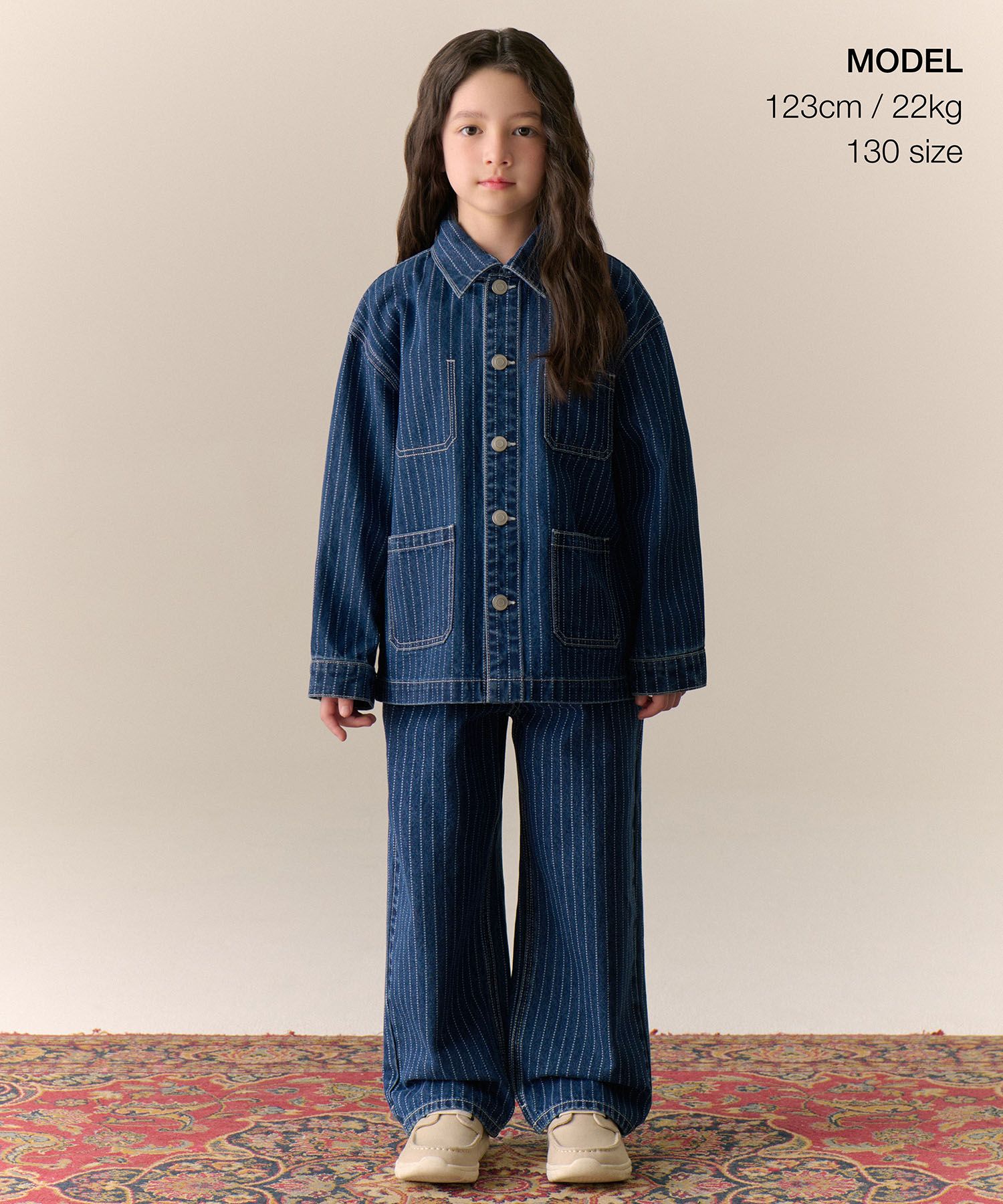 MUSINSA公式 | MUSINSA STANDARD KIDS ストライプデニムチョア