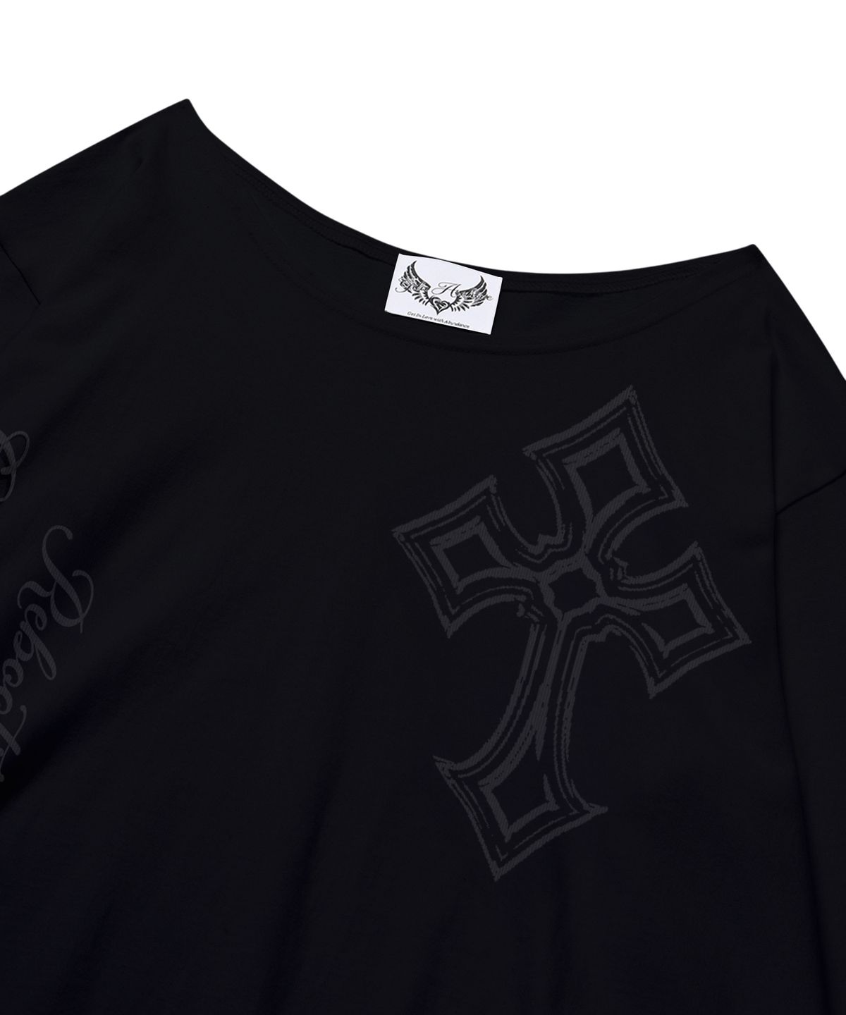 길라아카이브(GILAARCHIVE) ONE SHOULDER GRAPHIC LONG SLEEVE_BLACK