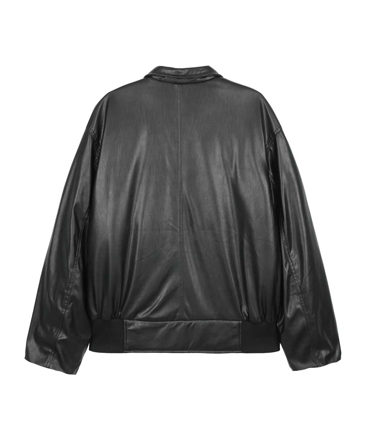 구보(GUVO) Faux leather banding jacket