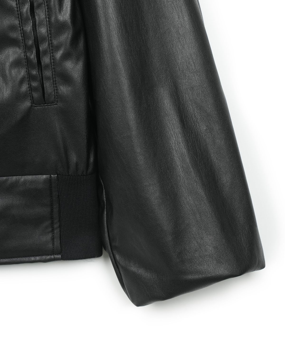 구보(GUVO) Faux leather banding jacket