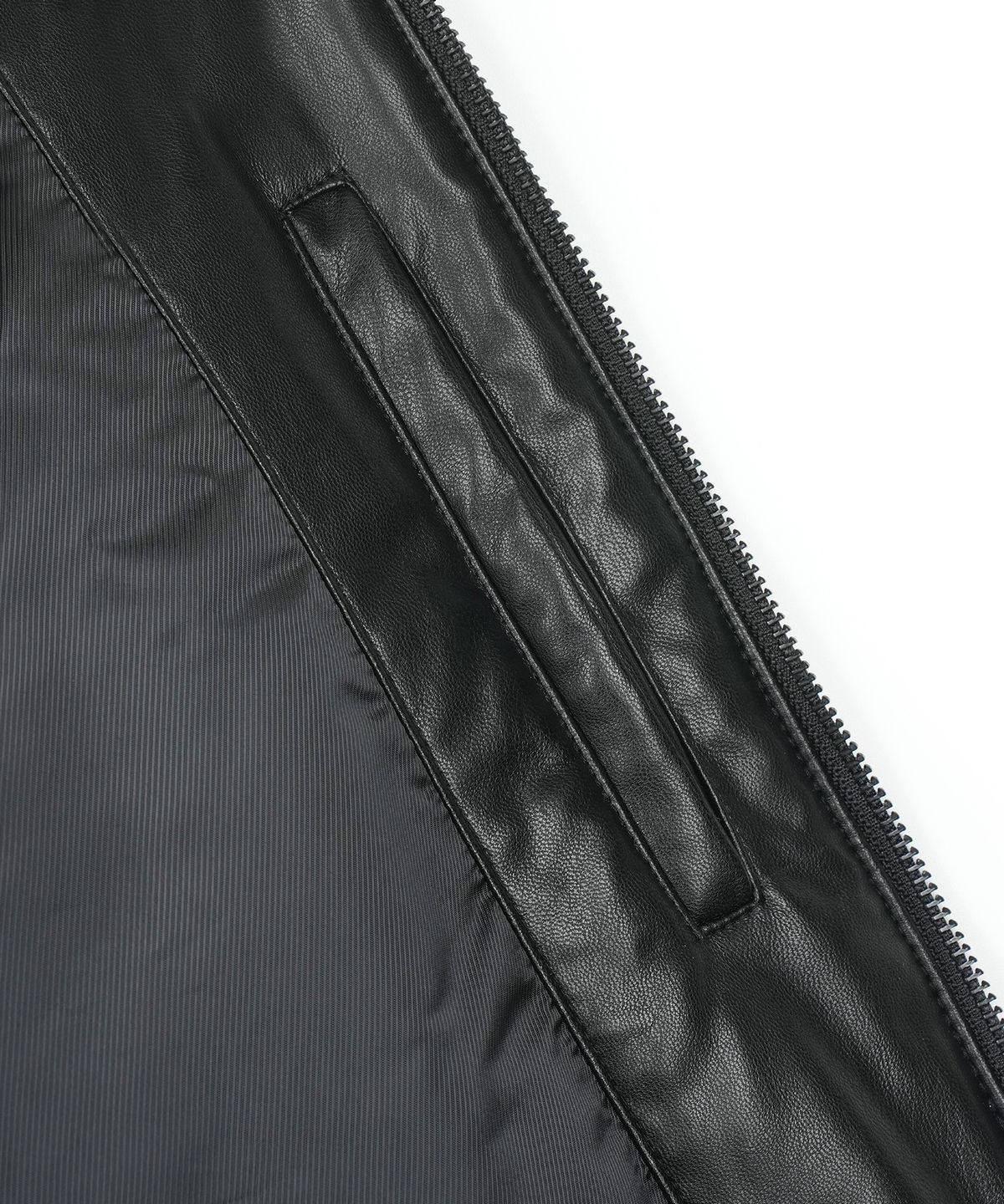 구보(GUVO) Faux leather banding jacket