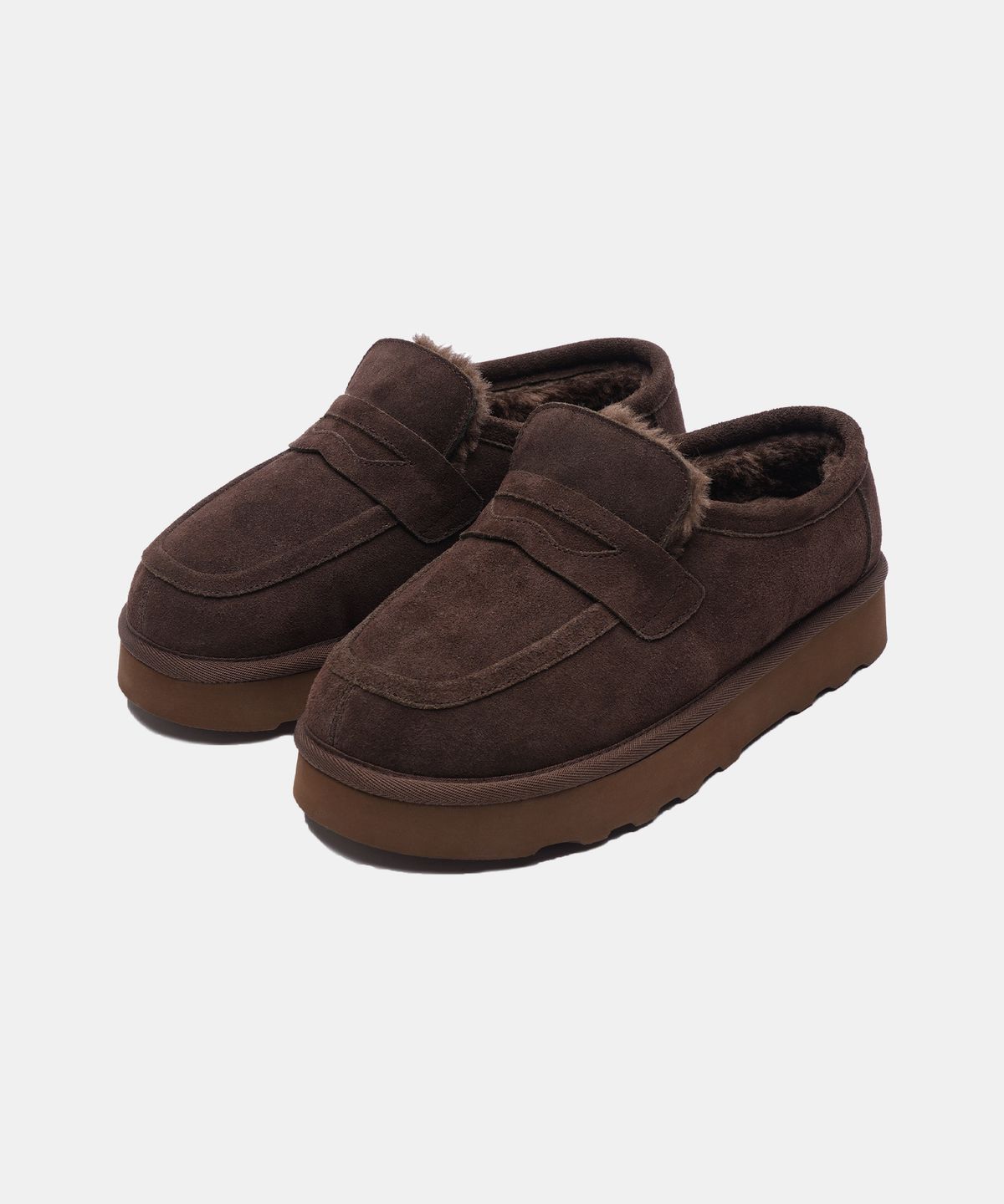 식스핏(6FT) (5CM 키높이) WINTERFELL - SLIP LOAFER CHOCO BROWN 어그 로퍼
