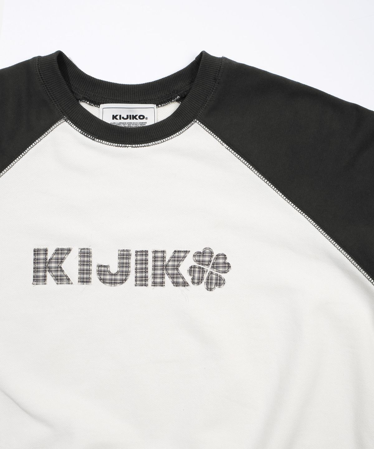 키지코(KIJIKO) ke305-Check Raglan Sweatshirt Charcoal