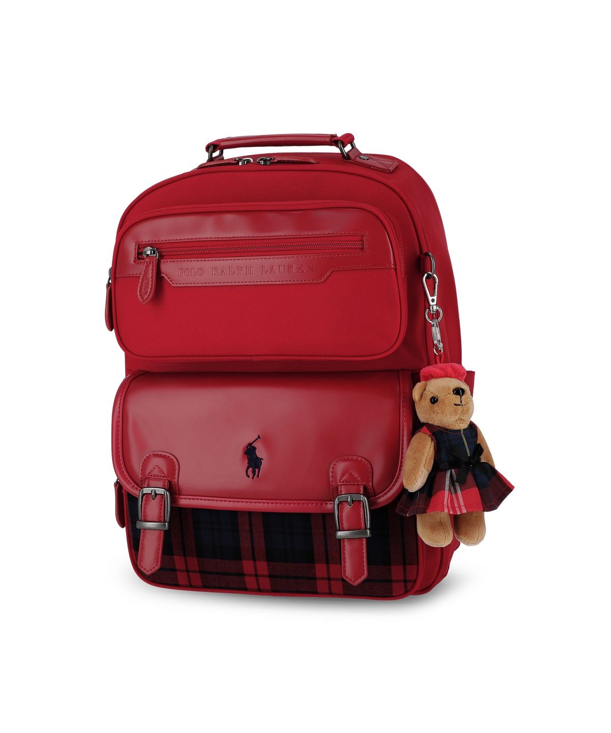 폴로 랄프 로렌 칠드런(POLO RALPH LAUREN CHILDREN) 플래드 백팩 앤 슈즈 백 세트-레드