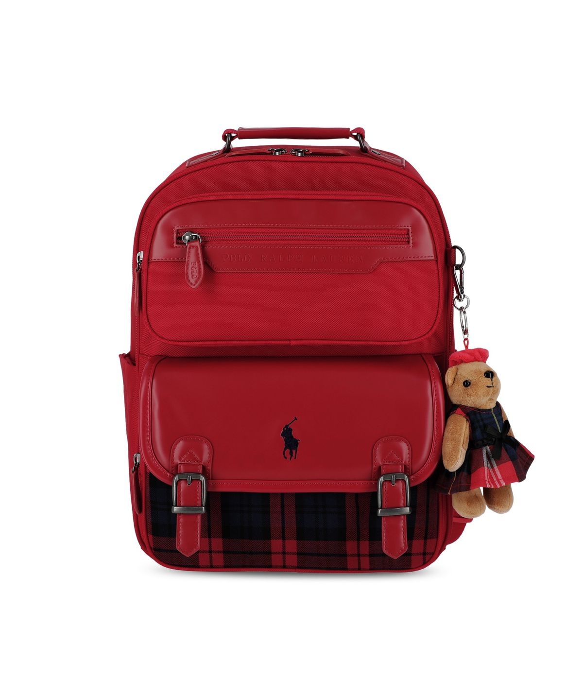 폴로 랄프 로렌 칠드런(POLO RALPH LAUREN CHILDREN) 플래드 백팩 앤 슈즈 백 세트-레드