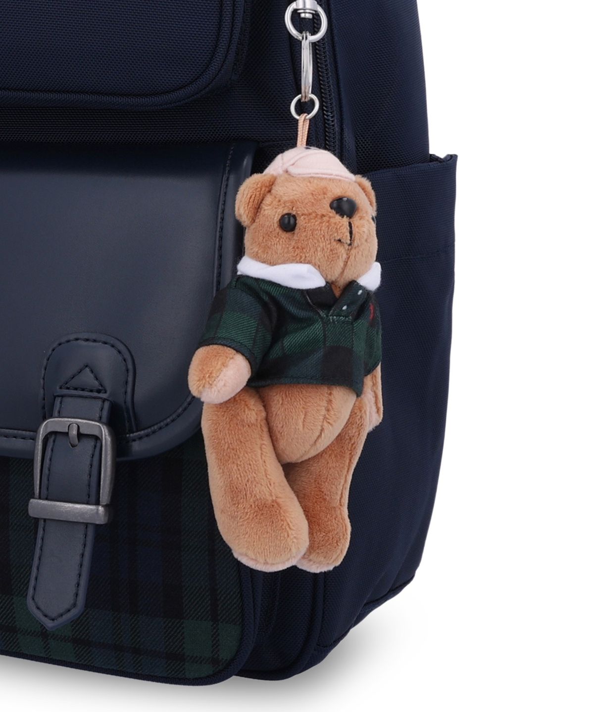 폴로 랄프 로렌 칠드런(POLO RALPH LAUREN CHILDREN) 플래드 트림 백팩 앤 슈즈 백 세트-네이비