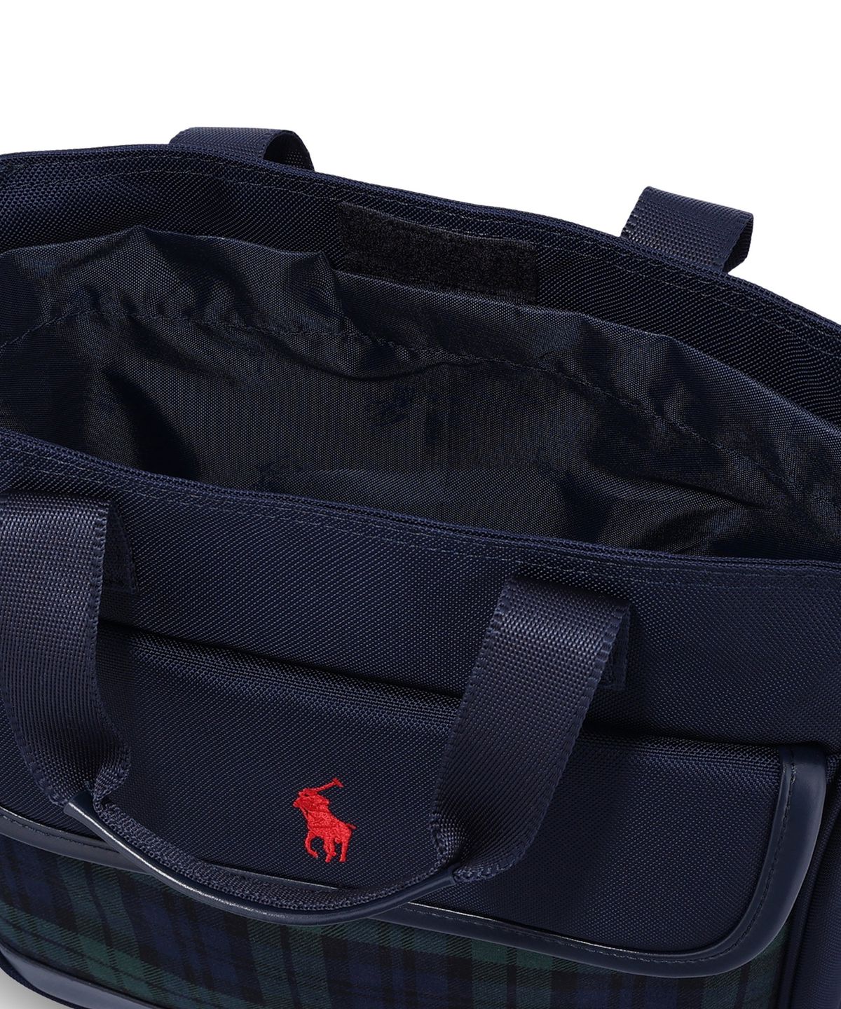 폴로 랄프 로렌 칠드런(POLO RALPH LAUREN CHILDREN) 플래드 트림 백팩 앤 슈즈 백 세트-네이비