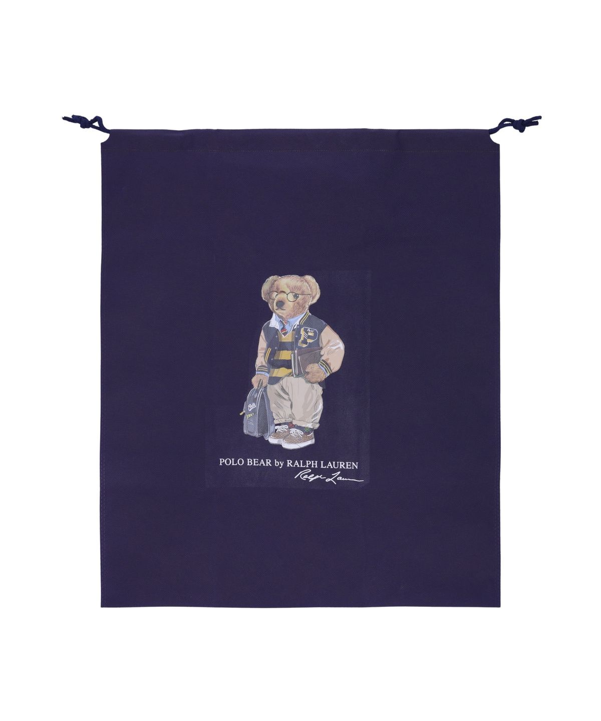 폴로 랄프 로렌 칠드런(POLO RALPH LAUREN CHILDREN) 플래드 트림 백팩 앤 슈즈 백 세트-네이비