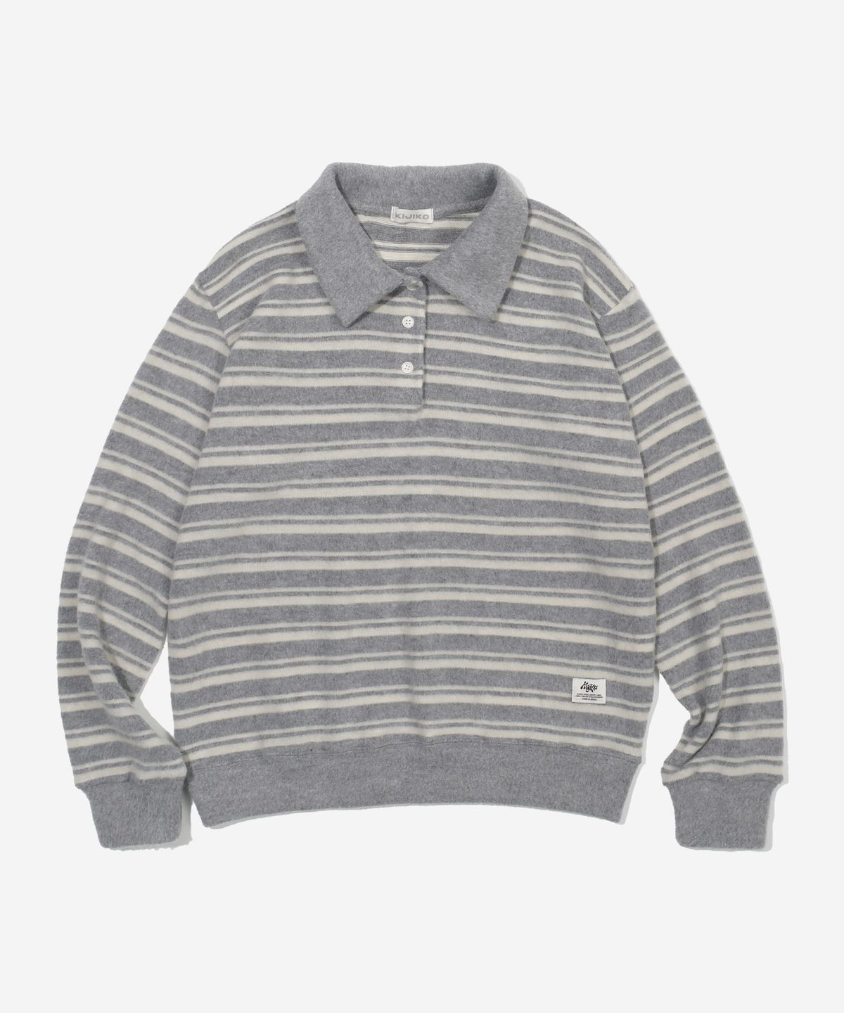 키지코(KIJIKO) ke304-Stripe Collar Knit Gray