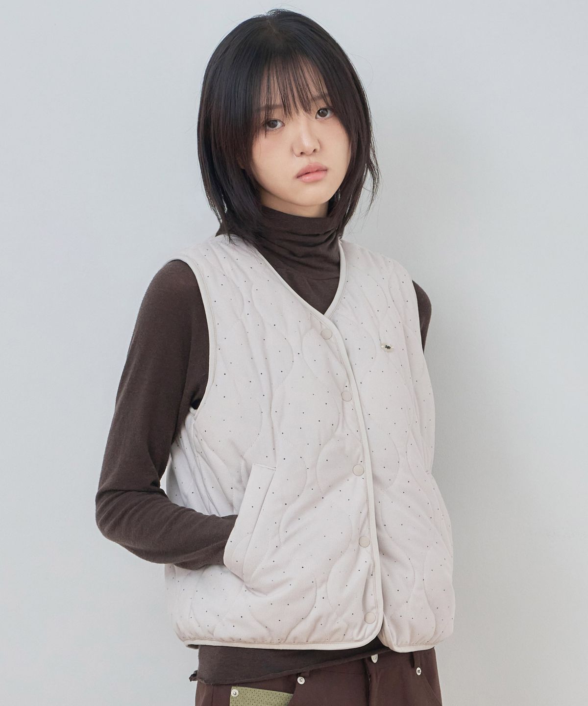 키지코(KIJIKO) ke103-Dot Vest Cream