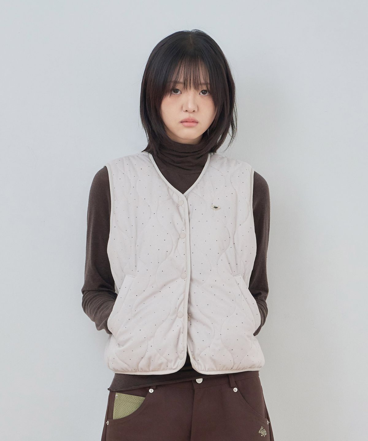 키지코(KIJIKO) ke103-Dot Vest Cream