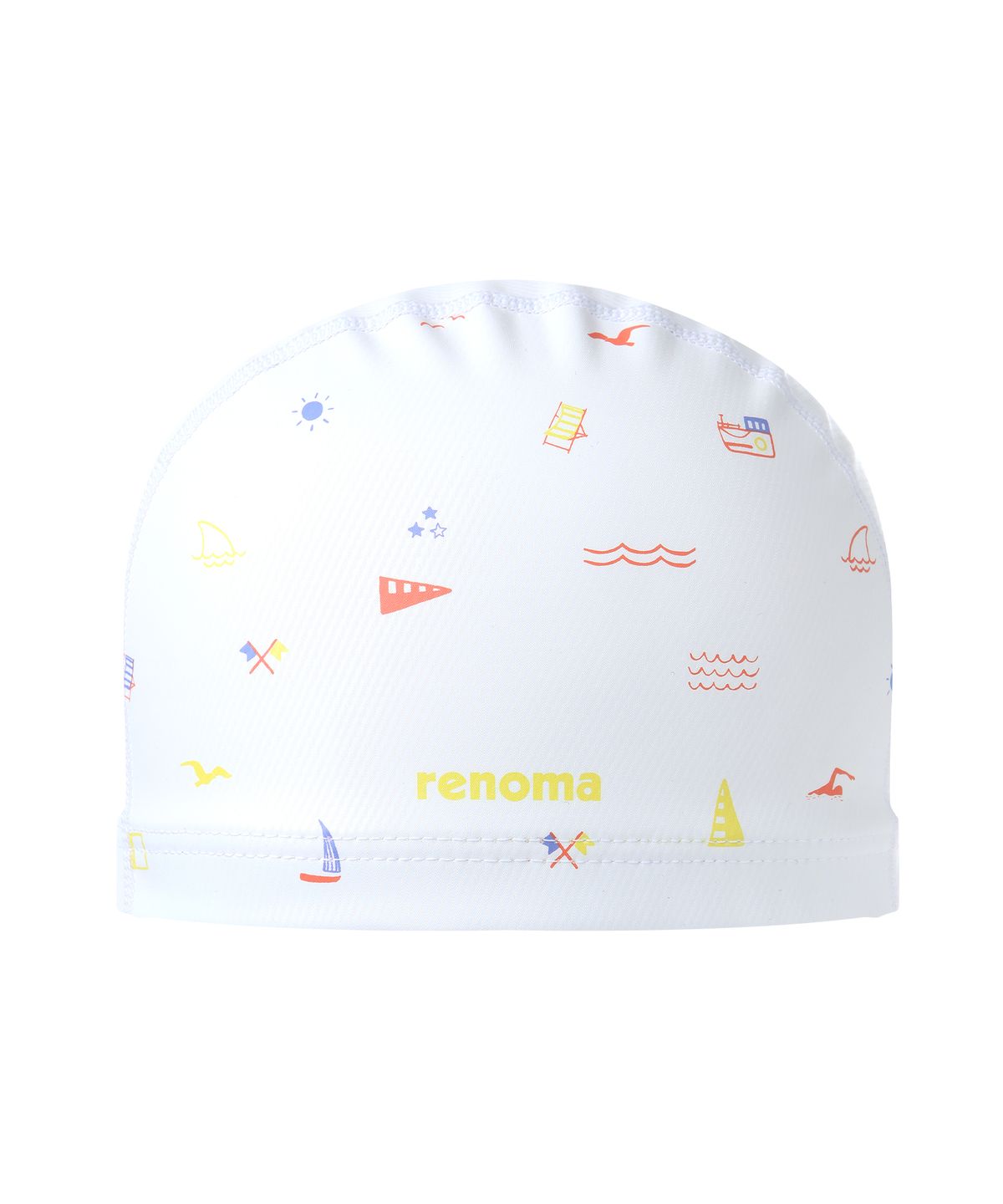 레노마수영복(RENOMASWIM) 용품 아동 썸머 일러스트 PU 수모 화이트 RO-RC2C105-WH